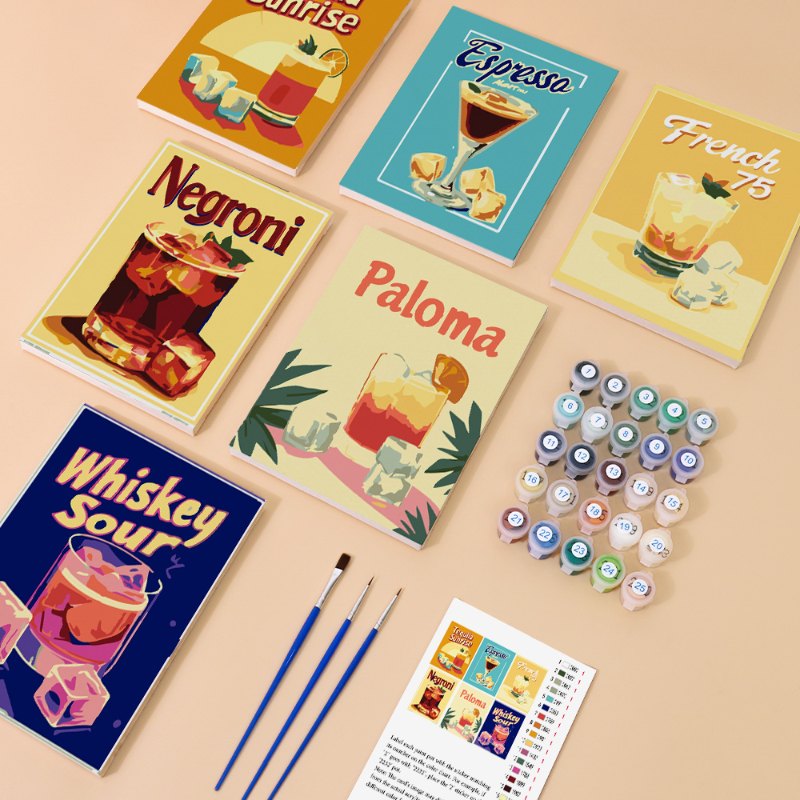 6 Mini Paintings - Summer Sip Collection - Detail 4