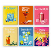 6 Mini Paintings - Bright Cocktail Bliss - Paint by Numbers Kit