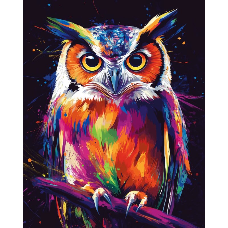 Vibrant Abstract Owl Wonder - Paint by Numbers Kit