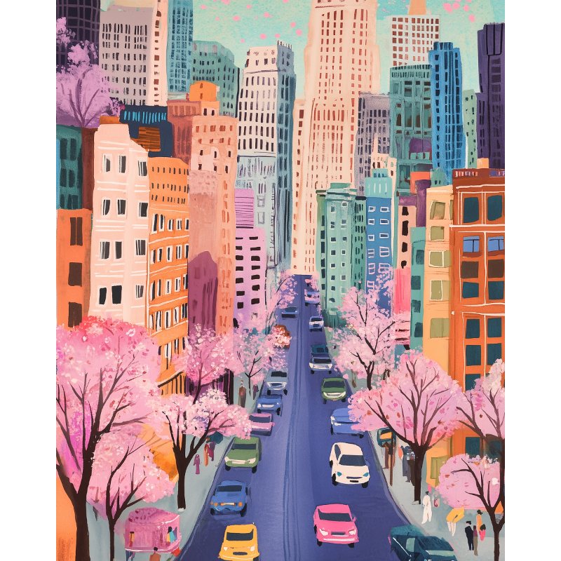 Bright New York Skyline - Paint by Numbers Kit