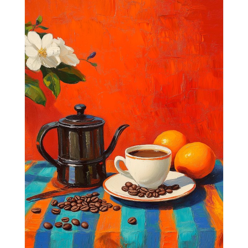 Coffee & Citrus Splash - Paint by Numbers Kit