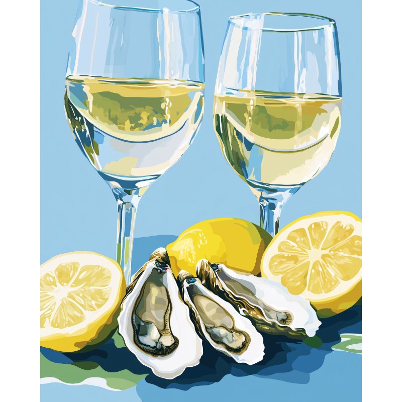 Oysters & Champagne – Elegant Feast - Paint by Numbers Kit