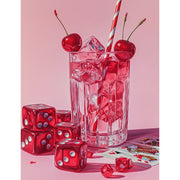 Cherry Pink Drink Delight - Paint by Numbers Kit