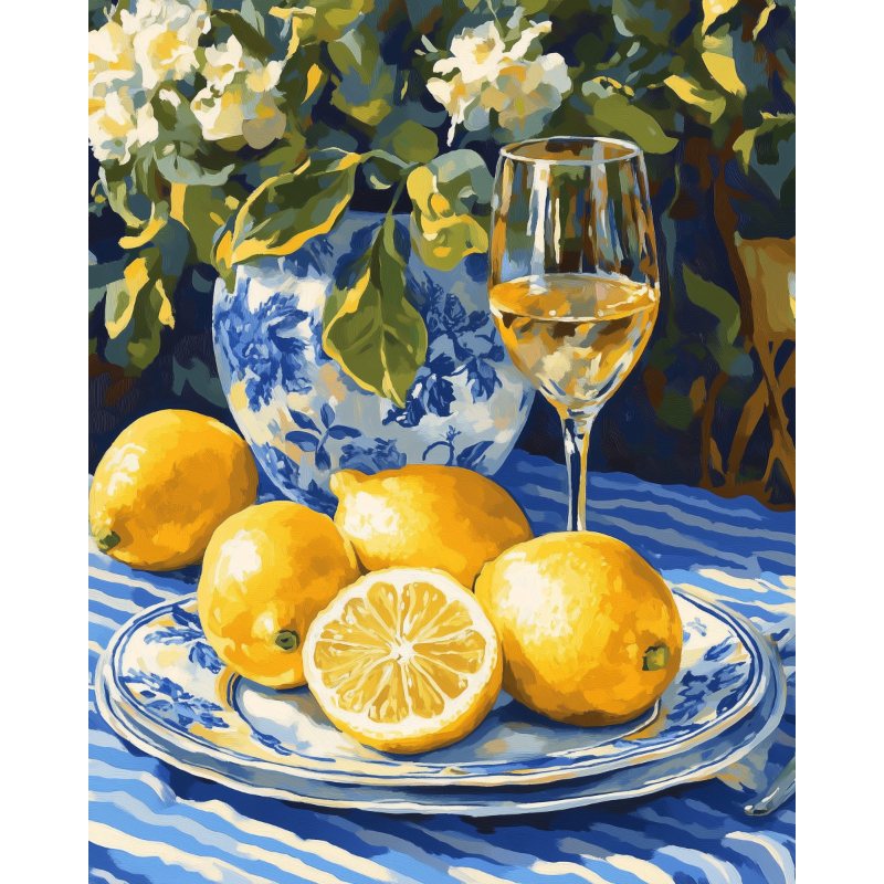 Lemon & Wine: Sunny Escape - Paint by Numbers Kit