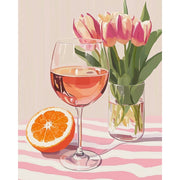 Tulips & Orange Wine Delight - Paint by Numbers Kit