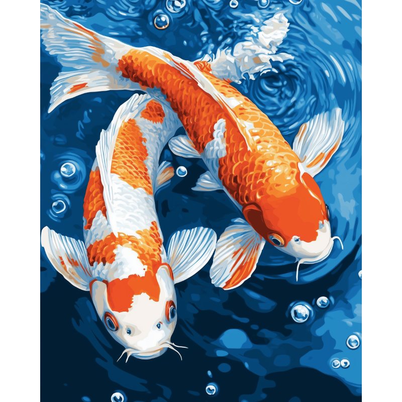 Graceful Koi: Underwater Serenity - Paint by Numbers Kit