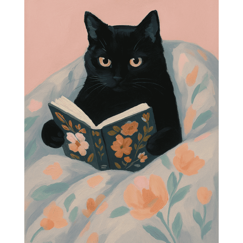 Cozy Reading Cat - Paint by Numbers Kit