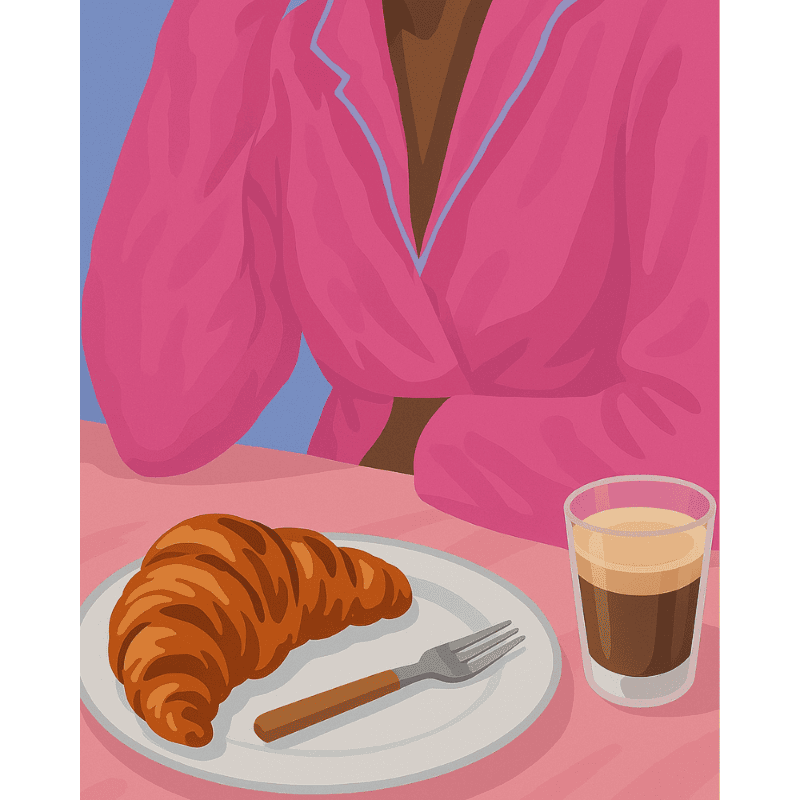 French Sunrise Breakfast Scene - Paint by Numbers Kit