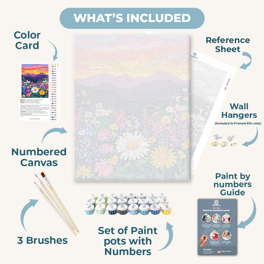 Vivid Flower Fields Landscape - Detail 3