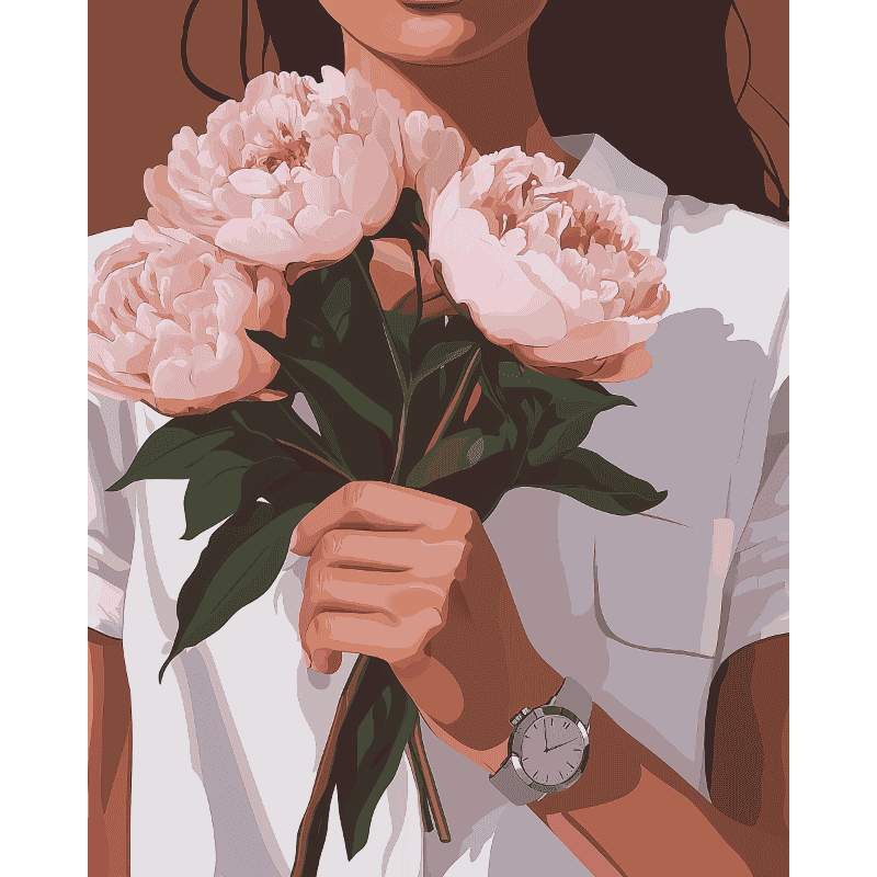 Elegant Peony Lady | Paint & Celebrate - Paint by Numbers Kit