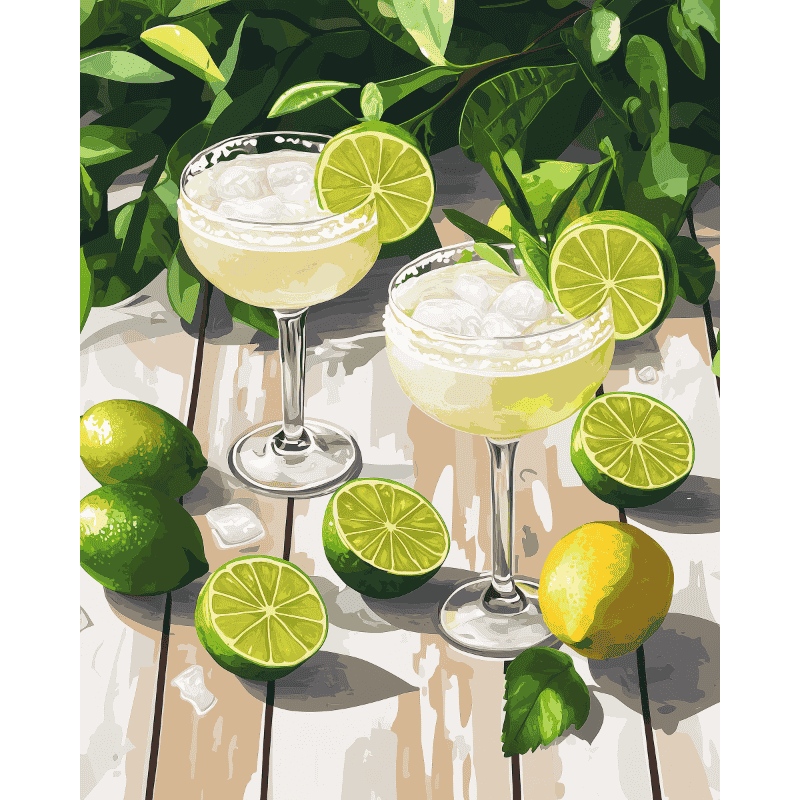 Summer Citrus Cocktail Art - Paint by Numbers Kit