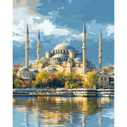 Istanbul Reflections: Water & Mosque - Paint by Numbers Kit
