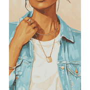 Casual Charm | Girl in Denim - Paint by Numbers Kit