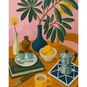 Lemon & Espresso Serenity - Paint by Numbers Kit