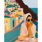 Santorini Lady in Bloom - Paint by Numbers Kit