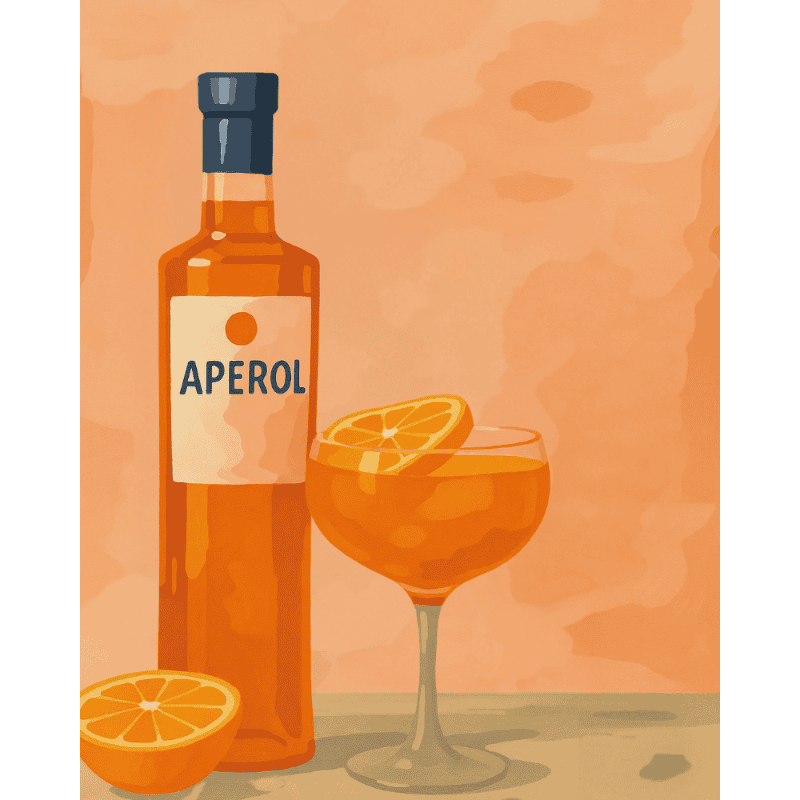 Refreshing Aperol Sunset Scene - Paint by Numbers Kit