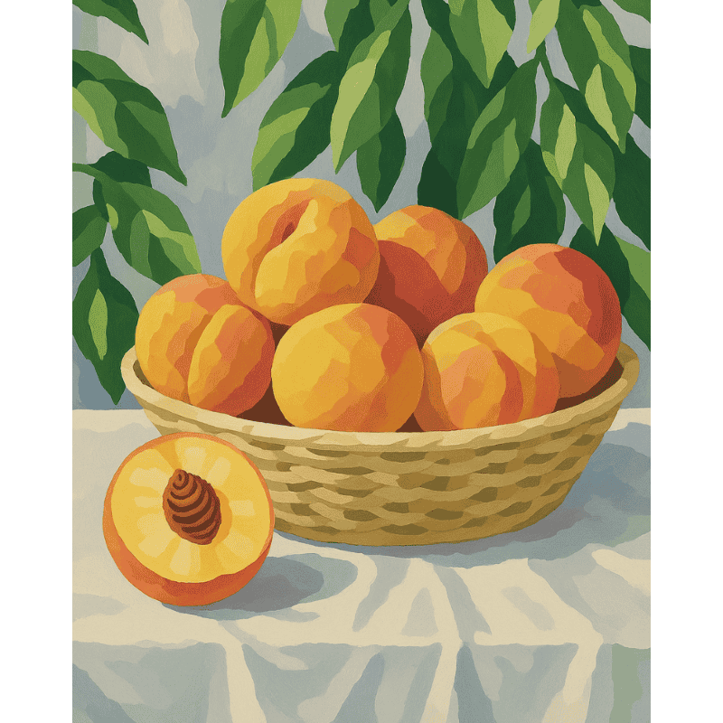 Peach Harvest Basket - Paint by Numbers Kit