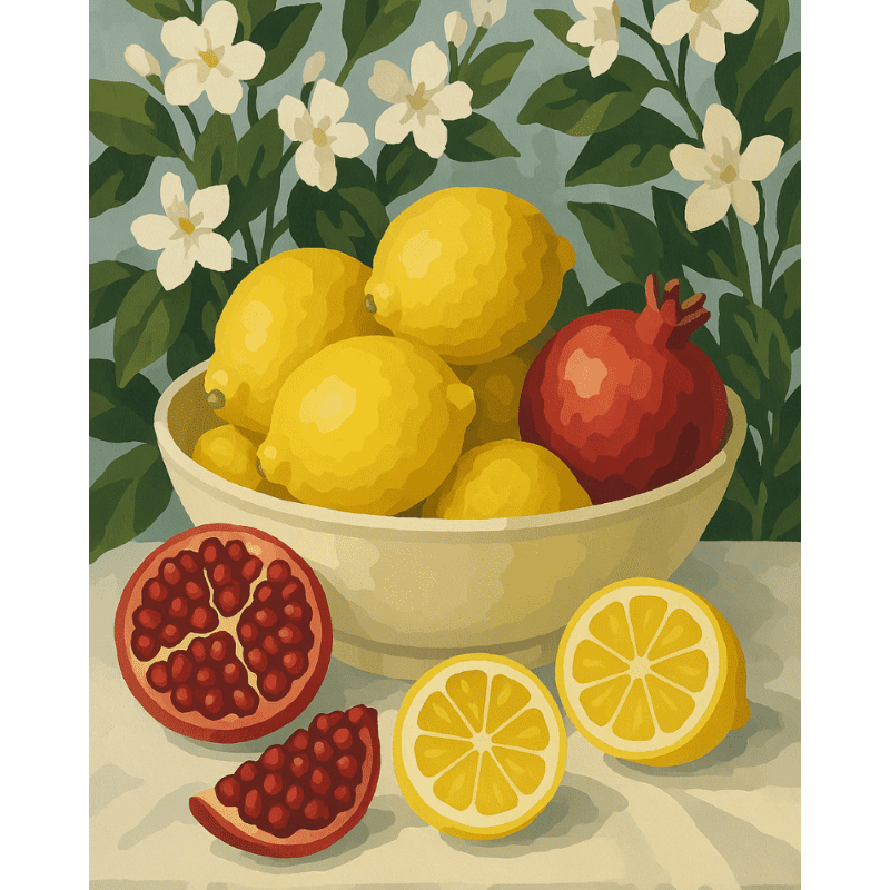 Citrus & Pomegranate Delight - Paint by Numbers Kit