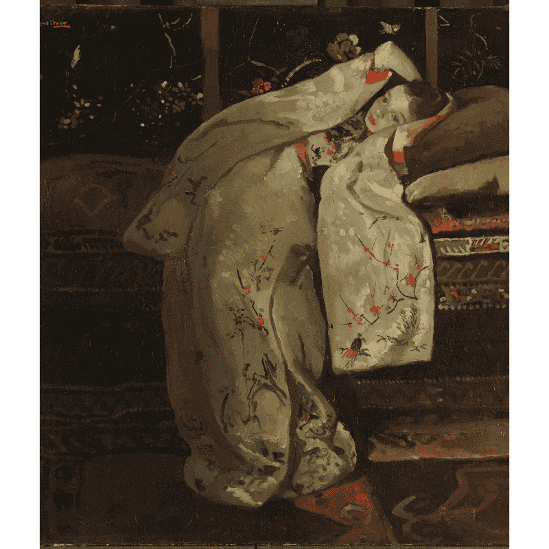 Graceful Girl in a White Kimono - Paint by Numbers Kit