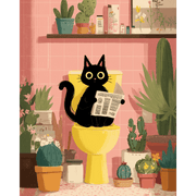 Toilet Time Kitty | Paint by Number - Paint by Numbers Kit