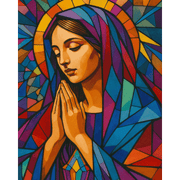 Stained Glass Mary: Sacred Scene - Paint by Numbers Kit