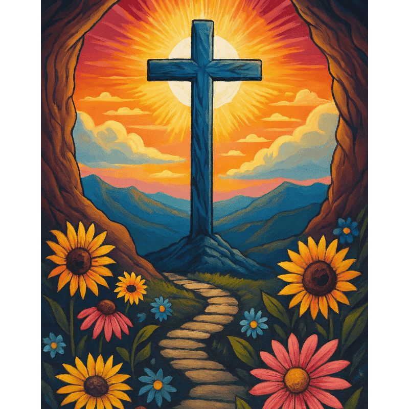 Radiant Cross: Light & Hope - Paint by Numbers Kit
