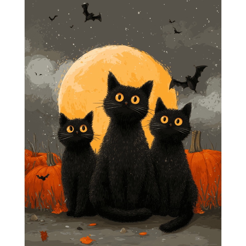 Night of the Black Cats - Paint by Numbers Kit