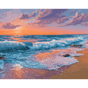 Soft Pink Sunset over the Shore - Paint by Numbers Kit