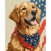 Patriotic Pup Portrait - Paint by Numbers Kit