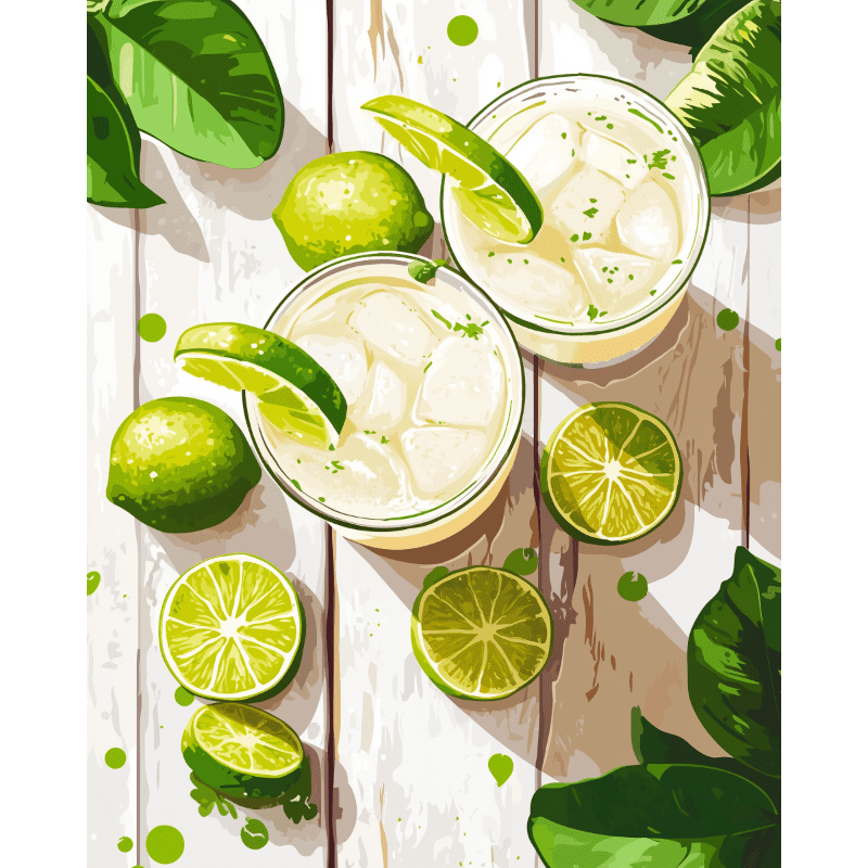 Cooling Margaritas on a Sunny Day - Paint by Numbers Kit