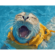 Yawning Sea Seal - Paint by Numbers Kit