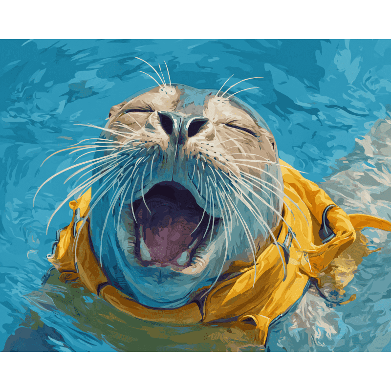 Yawning Sea Seal - Paint by Numbers Kit