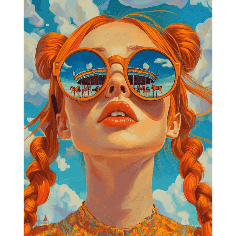 Glamorous Ginger-haired Woman - Paint by Numbers Kit