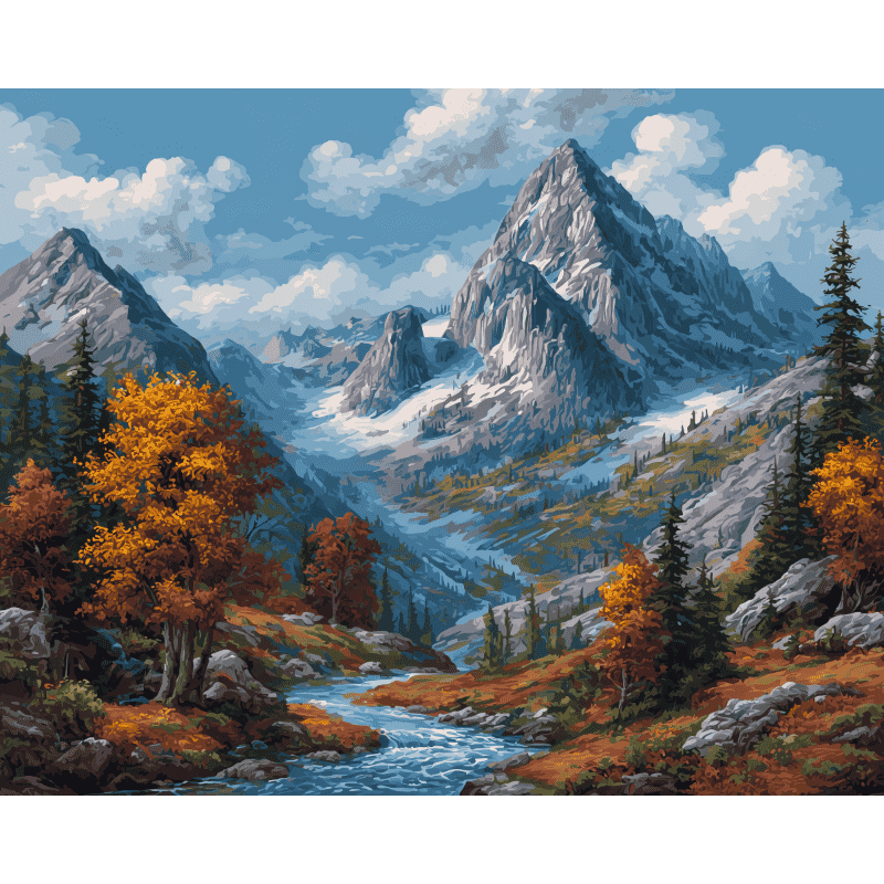 Autumn Mountain Vista - Paint by Numbers Kit