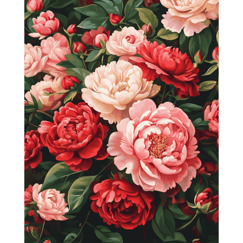 Peony Bliss | Paint by Number - Paint by Numbers Kit