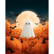 Pumpkin Lantern: Spooky Night Scene - Paint by Numbers Kit