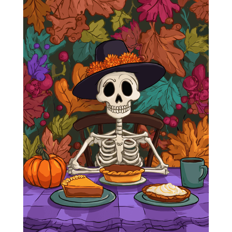 Spooky Feast of Bones - Paint by Numbers Kit