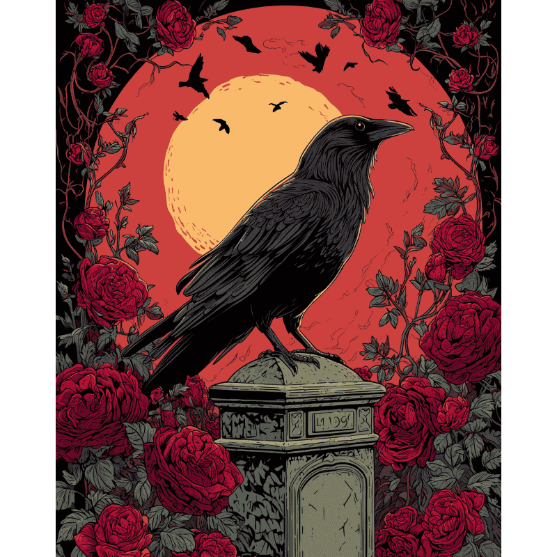 Ravens and Roses of the Night - Paint by Numbers Kit