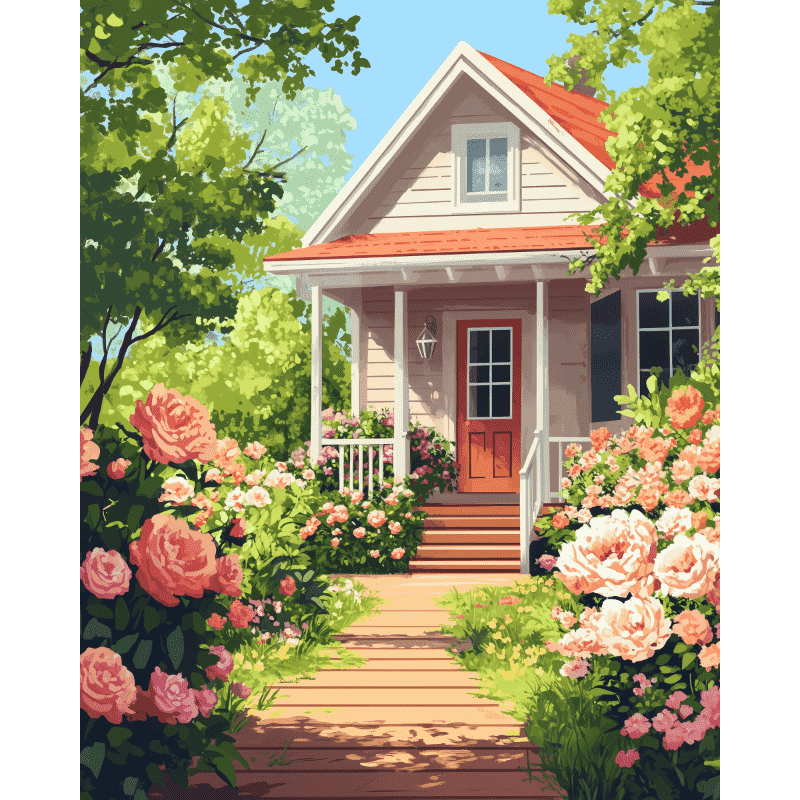 Summer Cottage Garden Escape - Paint by Numbers Kit