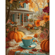 Autumn Morning Coffee & Charm - Paint by Numbers Kit