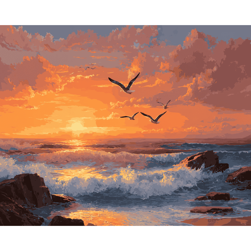 Seaside Sunset Glow - Paint by Numbers Kit