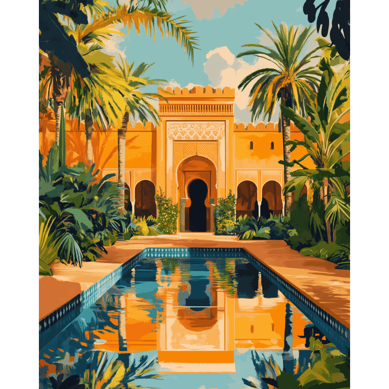 Marrakech Oasis Reflection - Paint by Numbers Kit