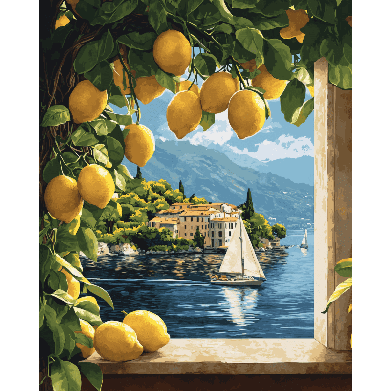 Lemon View from the Window - Paint by Numbers Kit