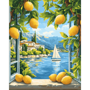 Italian Lake & Lemon Vista - Paint by Numbers Kit