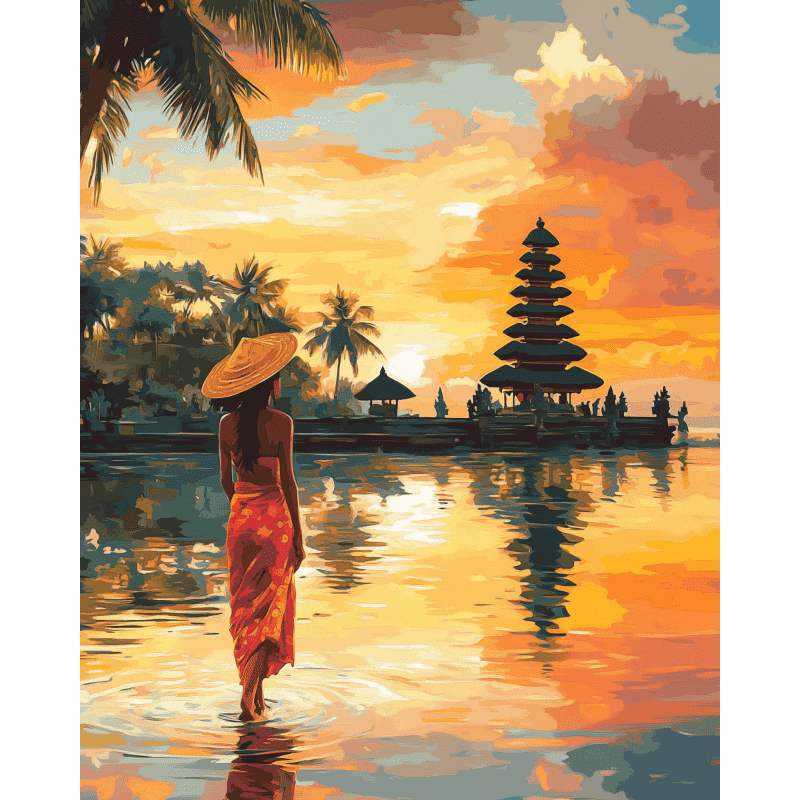 Balinese Sunset Serenity - Paint by Numbers Kit