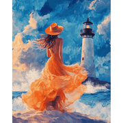 Lighthouse Keeper’s Seaside Moment - Paint by Numbers Kit