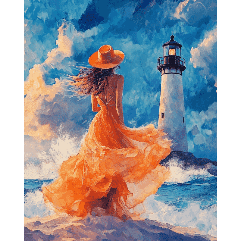 Lighthouse Keeper’s Seaside Moment - Paint by Numbers Kit