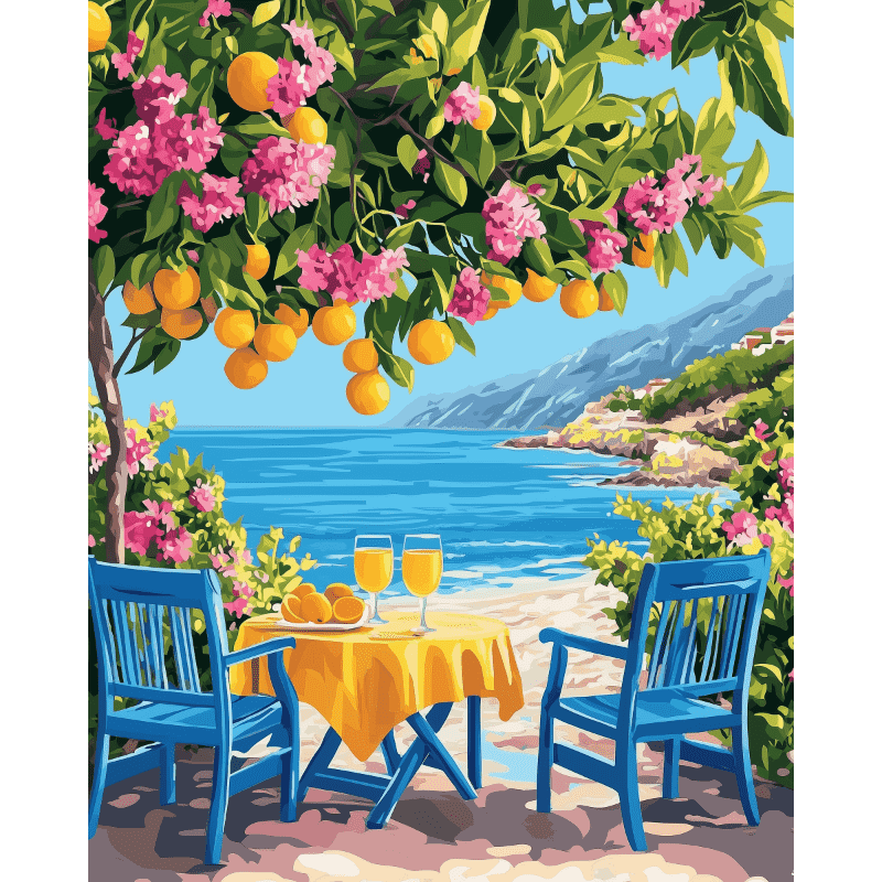 Citrus Splash by the Sea - Paint by Numbers Kit