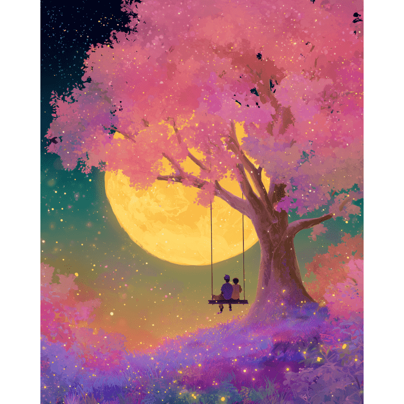 Moonlit Bonds of Friendship - Paint by Numbers Kit