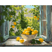 Lemon Vase & Window View - Paint by Numbers Kit